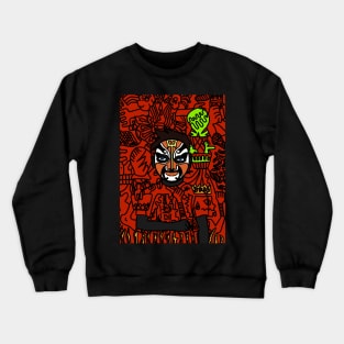 Uncover NFT Character - MaleMask Doodle with Chinese Eyes on TeePublic Crewneck Sweatshirt